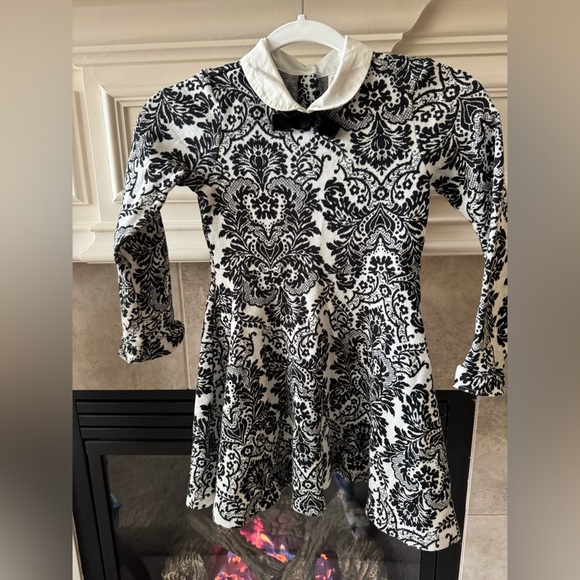 Janie and Jack Other - Janie & Jack Girl’s Black White Damask Pattern Fancy Dress Size 7